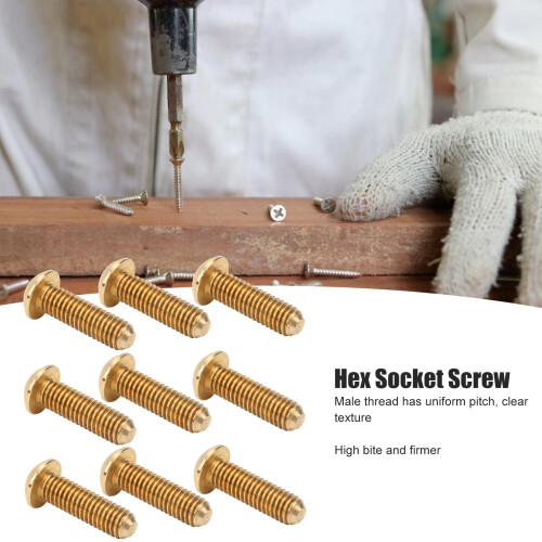50Pcs Copper M6x20 Round Hex Socket Screws Industrial Fasteners 2