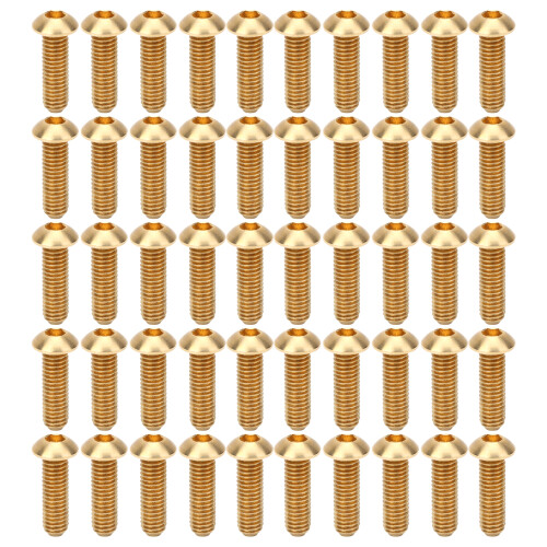 50Pcs Copper M6x20 Round Hex Socket Screws Industrial Fasteners 1