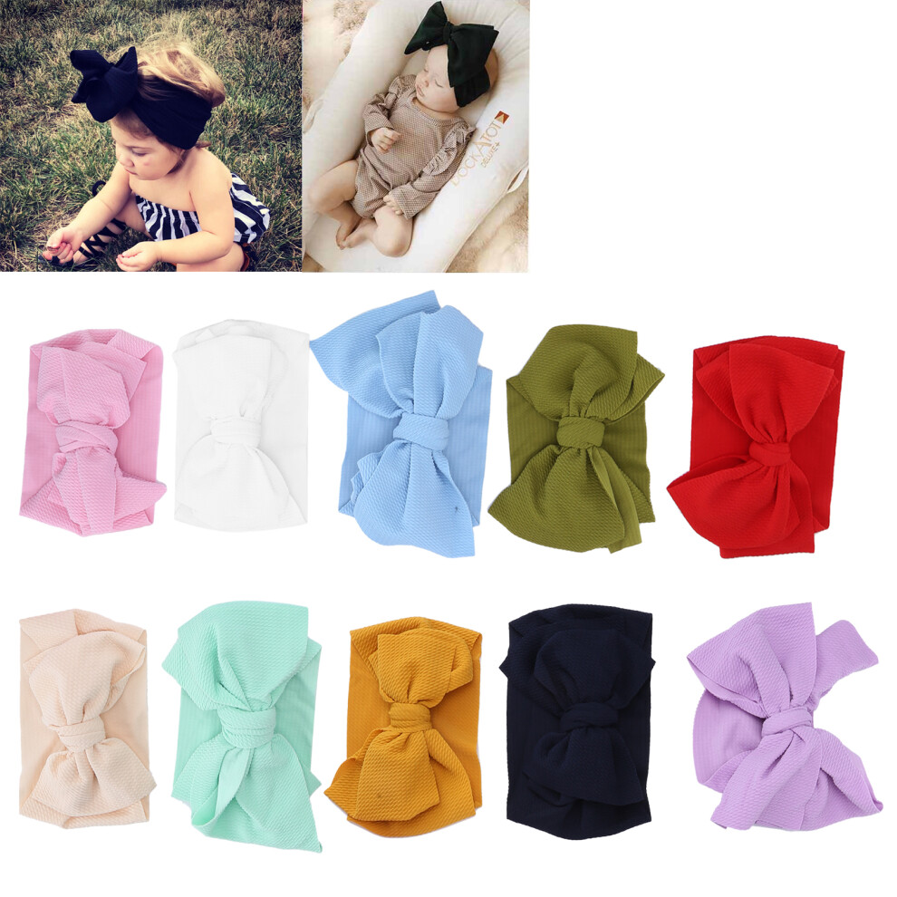 Infant & Toddler Hair Bands 10Pcs Nylon Bow Head Wraps Elastic Hair Accessories