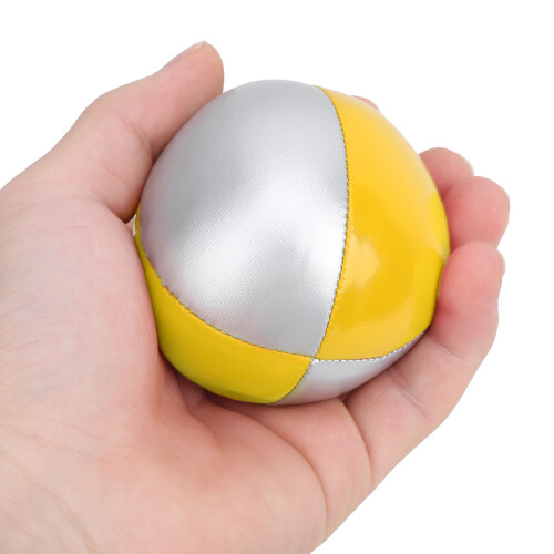 Portable Durable PU Juggling Balls Set Yellow/Silver 3Pcs 2