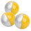 Portable Durable PU Juggling Balls Set Yellow/Silver 3Pcs 14