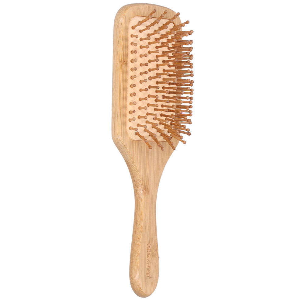 Bamboo Hairbrush Comb for Scalp Massage, Curling & Straightening