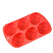 3Stück Silikon -Form 6-Ei Muffin Form Festtags Gebäckform Rot