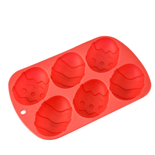 3Stück Silikon -Form 6-Ei Muffin Form Festtags Gebäckform Rot