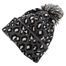 2Stk Damen Mütze Leopard Print Wollmütze