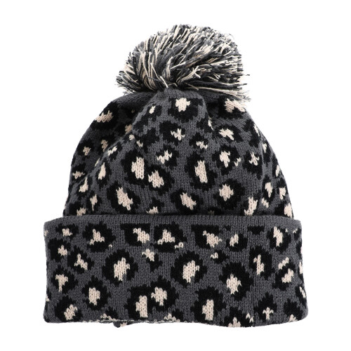 2Stk Damen Mütze Leopard Print Wollmütze 1