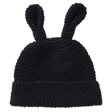 3 . Gestrickte Wollmütze Mit Hasenohr Für Frauen