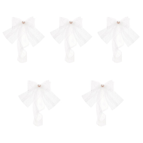 5 Brautschleier Mit Schleife Haarspange Haaraccessoire 2