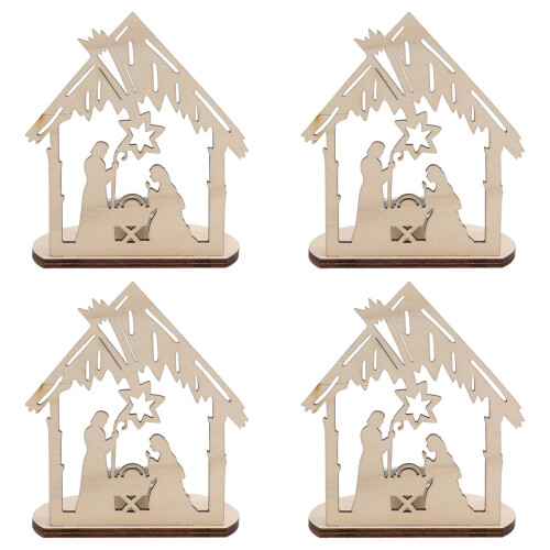 12 Indoor Holz Kerzenständer Für Desktop (Khaki)