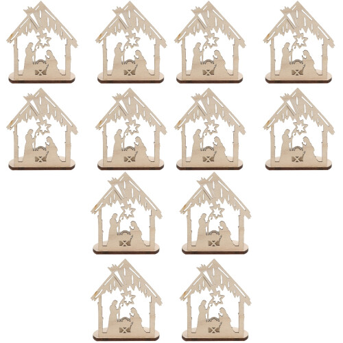 12 Indoor Holz Kerzenständer Für Desktop (Khaki) 2