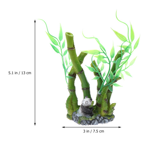Simulación Bambú Bosque Adorno Acuario Plástico 1