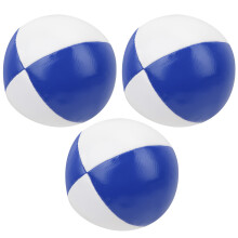 Portable 3Pcs PU Leather Juggling Balls Blue White Indoor Leisure Practice Set