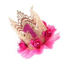 3 Unidades Bebé Niña Flor Rosa Encaje Cabello Fiesta