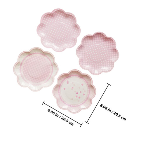 8 Unidades Platos De Pastel Flor Desechables Para 1
