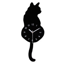 Creative for Cat Wall Clock Wag Tail Acrylic Decorative No- B