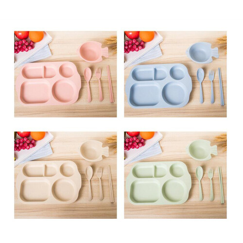 5 Piezas Dividido Con Tenedor Rosa 1