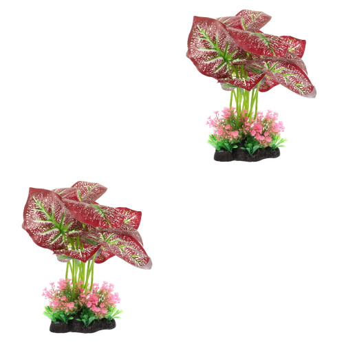 2 Unidades Planta Acuario Artificial Plástico Para Pecera 2