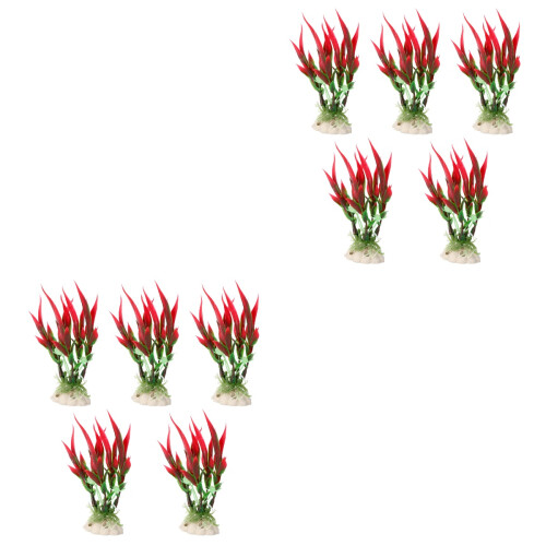 2 Juegos De 5 Piezas Planta Artificial Bambú Plástico 2