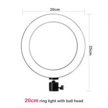 20 Cm Anneau Lumineux LED Pour Téléphone Trépied Rose