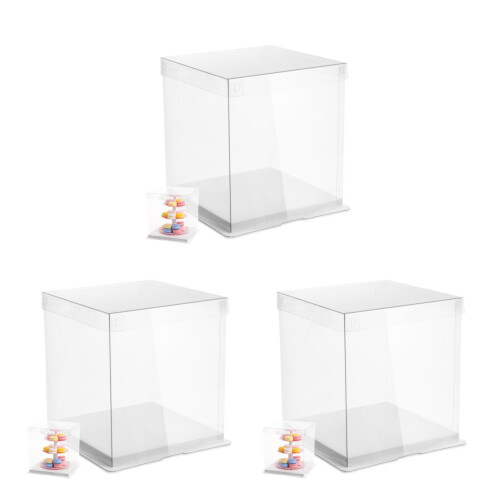 6Pcs Clear Cake Gift Boxes Food-Grade Transparent Cake Storage Boxes 2