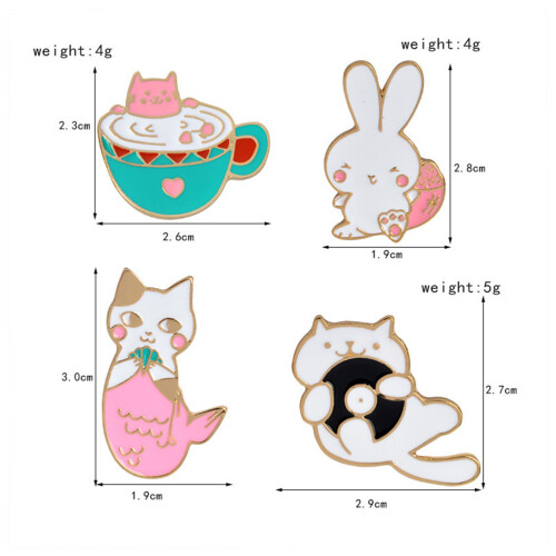 4 Pièces Épinglette Goutte Broche Animé Badge Pour