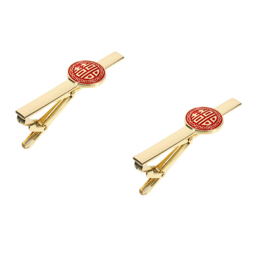 2 Pièces Pinces À Cravate En Cuivre Style Chinois Pour 1