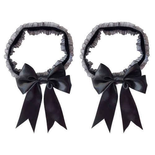 2 Pièces Jarretière Élastique Pour Cuisse Noir 1