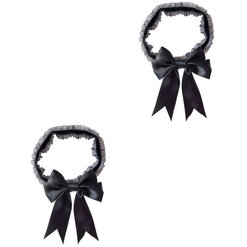 2 Pièces Jarretière Élastique Pour Cuisse Noir 2