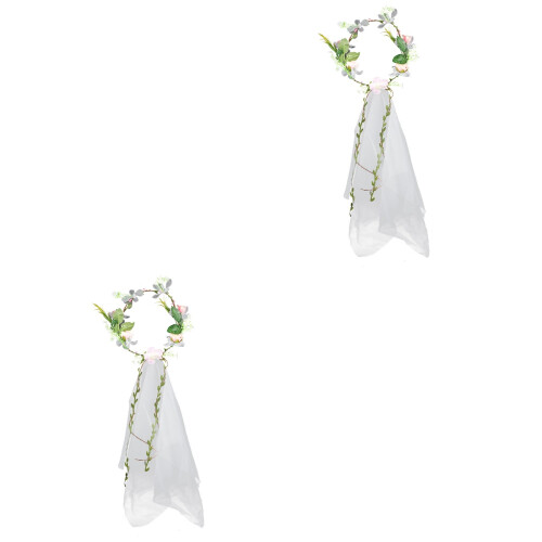 2 Pièces Couronne De Fleurs Accessoire Bandeau Photo 2