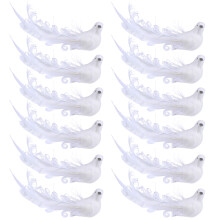 24 Pièces Décor Pigeon En Plumes Simulées
