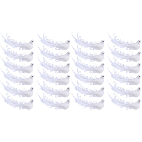 24 Pièces Décor Pigeon En Plumes Simulées 1