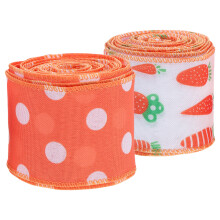 6Rouleaux Ruban Décoratif Pâques En Tissu Polyester Couleurs Assorties