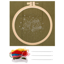 4 Sets Household Embroidery Floss Handcrafted Hoop Cross Stitching Kit