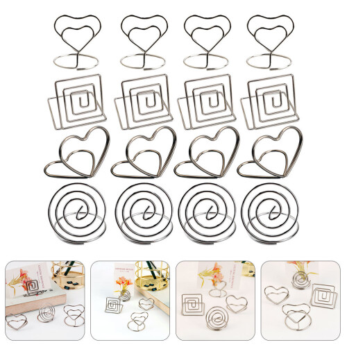 20 Pezzi Mini Supporti Per Foto E In Carta Con Clip Metallo 2