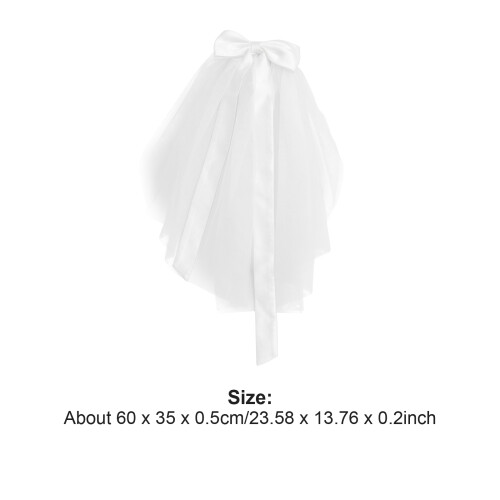 1Pc Beige Polyester Bowknot Veil Comfortable Bridal Wedding Decor 1