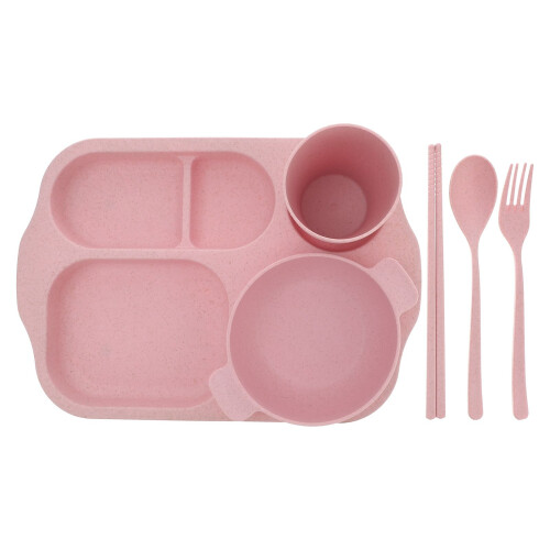 Set Piatto Con Kit In E Scodella Rosa 2