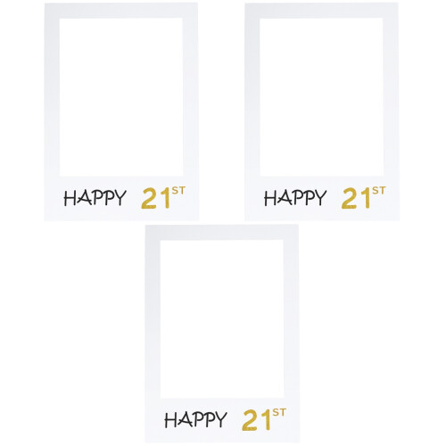 3 Pezzi Happy 21 Compleanno Da Te Per Photobooth 2