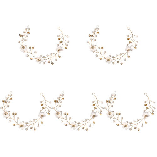 5 Pezzi Fascia Per Sposa Con Fiori E 1
