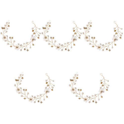 5 Pezzi Fascia Per Sposa Con Fiori E 2