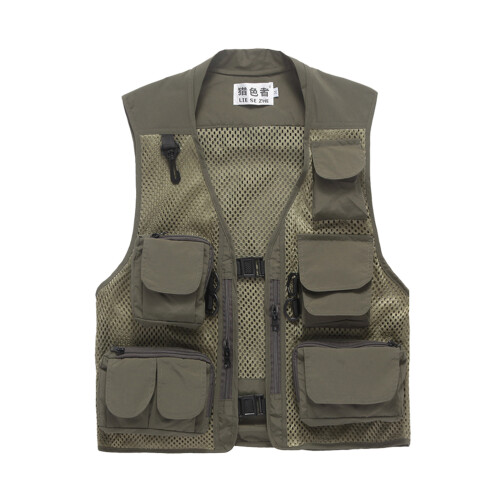 2 Pezzi Gilet In Traspirante Multitasche Xl