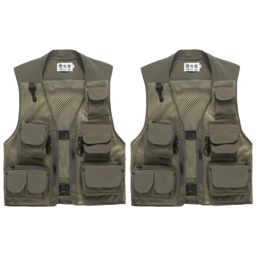 2 Pezzi Gilet In Traspirante Multitasche Xl 1