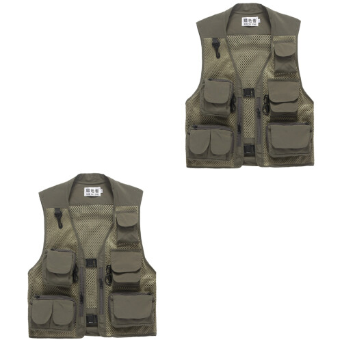 2 Pezzi Gilet In Traspirante Multitasche Xl 2