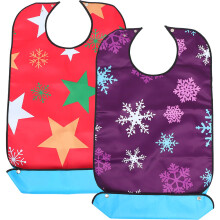 6Pcs Senior Adult Bibs Waterproof Multi-Use with Adjustable Strap