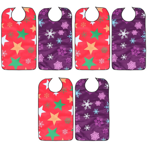 6Pcs Senior Adult Bibs Waterproof Multi-Use with Adjustable Strap 2