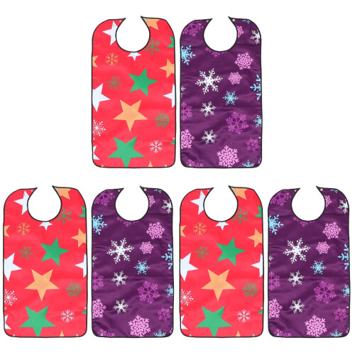 6Pcs Senior Adult Bibs Waterproof Multi-Use with Adjustable Strap 1