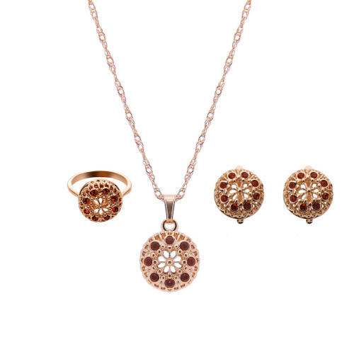 Collana Sposa 3 Pezzi In Cristallo Scuro
