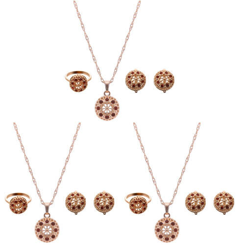 Collana Sposa 3 Pezzi In Cristallo Scuro 1