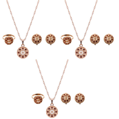 Collana Sposa 3 Pezzi In Cristallo Scuro 2