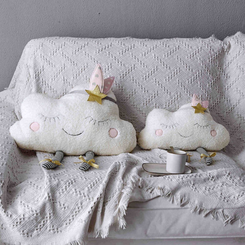 Smile Cloud Cuscino Peluche Morbido Per Letto Casa Dimensioni L 1