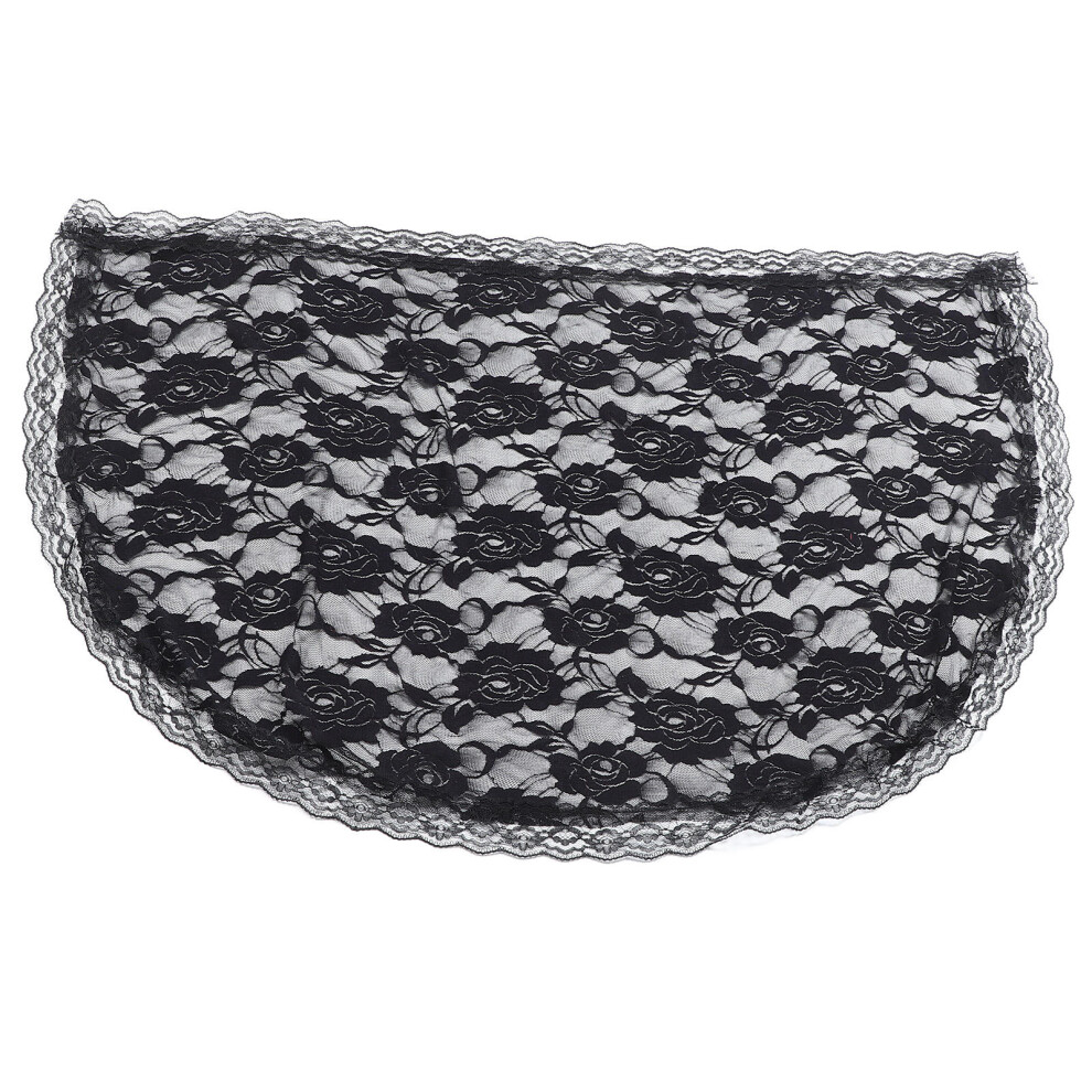 Black Kant Mantilla Sluier Kerk En Bruiloft-image